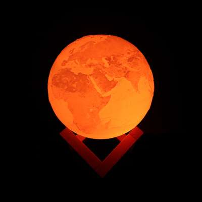 Customized 3D printing home decorative earth night led globe light neon table lamp