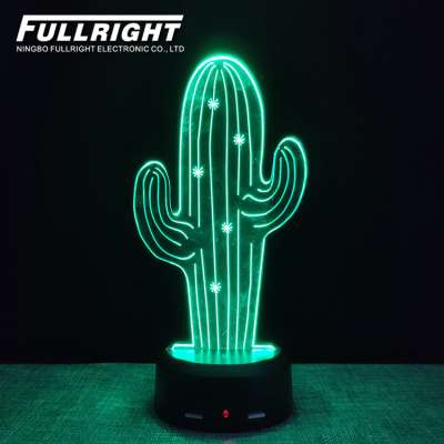 New product 7colour decoration neon table lamp 3d industrial green table lamp shade metal