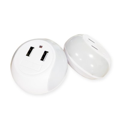 plug-in wall night light usb charger with night light sensor light